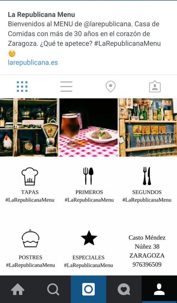 instagram menu larepublicana zaragoza